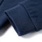 Kindertrui met capuchon 116 gemleerd marineblauw en oranje