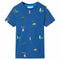 Kindershirt 140 gemleerd donkerblauw