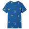 Kindershirt 140 gemleerd donkerblauw