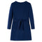 Kinderjurk met lange mouwen kattenprint 140 marineblauw