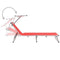 Ligbed inklapbaar met dak aluminium en textileen rood