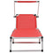 Ligbed inklapbaar met dak aluminium en textileen rood