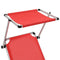 Ligbed inklapbaar met dak aluminium en textileen rood
