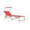 Ligbed inklapbaar met dak aluminium en textileen rood