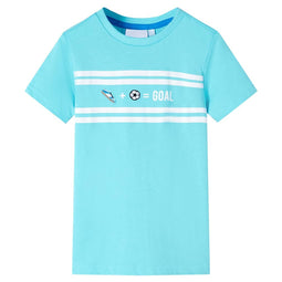 Kindershirt 128 zeeblauw