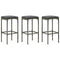 Barkrukken met kussens 3 st poly rattan grijs