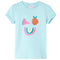 Kindershirt 128 lichtzeeblauw