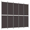 Kamerscherm met 5 panelen 250x220 cm stof bruin