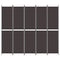 Kamerscherm met 5 panelen 250x220 cm stof bruin