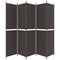 Kamerscherm met 5 panelen 250x220 cm stof bruin