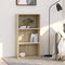 Boekenkast 3 schappen 60x30x114 cm spaanplaat wit sonoma eiken