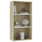 Boekenkast 3 schappen 60x30x114 cm spaanplaat wit sonoma eiken