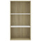 Boekenkast 3 schappen 60x30x114 cm spaanplaat wit sonoma eiken