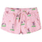 Kindershorts met trekkoord konijnenprint 128 lichtroze