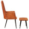 Oorfauteuil met voetensteun echt leer