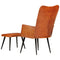 Oorfauteuil met voetensteun echt leer