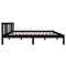 Bedframe massief hout zwart 135x190 cm 4FT6 Double