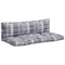 Palletkussens 2 st ruitpatroon stof grijs