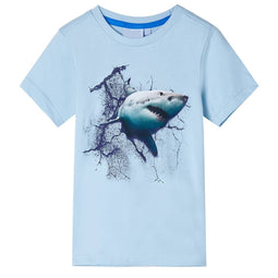 Kindershirt 116 lichtblauw
