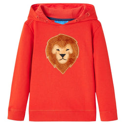 Kindertrui met capuchon 116 rood
