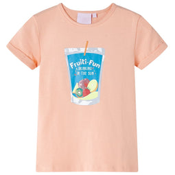 Kindershirt pakje drinken 104 lichtoranje