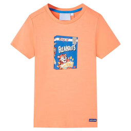 Kindershirt met korte mouwen 128 neonoranje