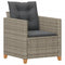 Tuinstoel met kussens poly rattan grijs