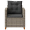Tuinstoel met kussens poly rattan grijs