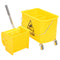 Dweilemmer met wringer en wielen 20 L polypropeen geel