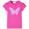 Kindershirt met kapmouwen 140 donkerroze