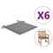 Tuinstoelkussens 6 st 50x50x4 cm stof grijs