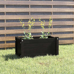 Plantenbak 60x31x31 cm massief grenenhout zwart
