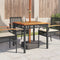 Tuintafel 80x80x75 cm poly rattan en acaciahout zwart