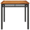 Tuintafel 80x80x75 cm poly rattan en acaciahout zwart