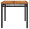Tuintafel 80x80x75 cm poly rattan en acaciahout zwart
