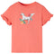 Kindershirt met korte mouwen 116 koraalkleurig
