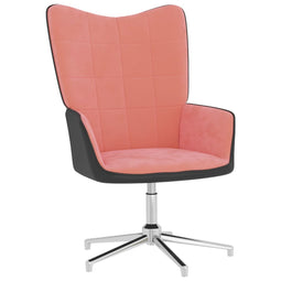 Relaxstoel fluweel en PVC roze