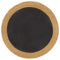 Vloerkleed rond gevlochten 120 cm jute en katoen zwart naturel