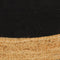 Vloerkleed rond gevlochten 120 cm jute en katoen zwart naturel