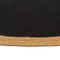 Vloerkleed rond gevlochten 120 cm jute en katoen zwart naturel