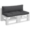 Palletkussens 2 st stof grijs