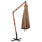 Zweefparasol met paal 3,5x2,9 m massief vurenhout taupe
