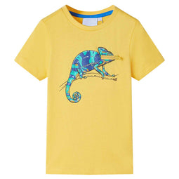 Kindershirt met korte mouwen 92 lichtokerkleurig