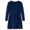 Kinderjurk met lange mouwen paardenprint 128 marineblauw