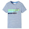 Kindershirt met korte mouwen 92 gemleerd blauw