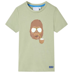 Kindershirt met korte mouwen 92 lichtkakikleurig