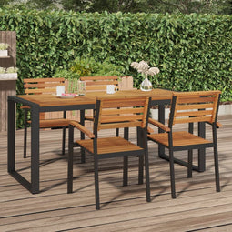 Tuintafel met U-vormige poten 180x90x75 cm massief acaciahout