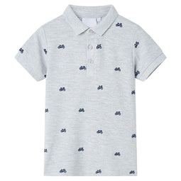 Kinderpoloshirt 116 gemleerd grijs