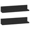 Wandkasten 2 st 50x11x9 cm massief grenenhout zwart