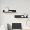 Wandkasten 2 st 50x11x9 cm massief grenenhout zwart